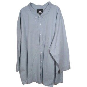 Winston Men's Light Blue Long Sleeve Button Up Casual Cotton Shirt 6XL Casual